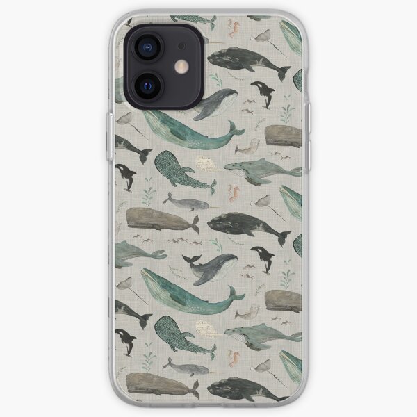 Whale song gray iPhone Soft Case