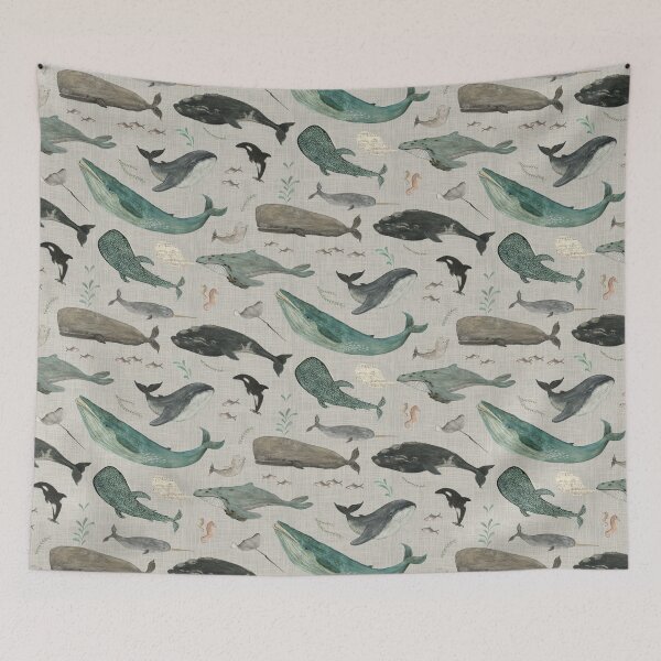 Item preview, Whale song gray designed and sold by Katherine Quinn Illustration.