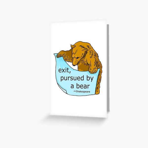 Exit Pursued by Bear Shakespeare Art Greeting Card