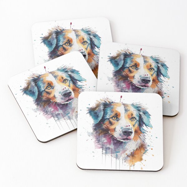 Item preview, Australian Shepherd Watercolor Painting designed and sold by DooodleGod.