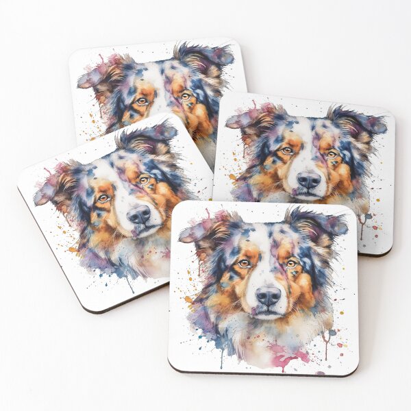 Item preview, Aussie Shepherd Watercolor Painting - Faithful designed and sold by DooodleGod.