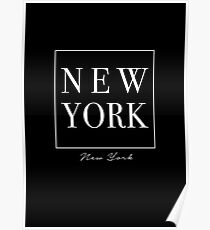 New York City - Schwarz-Weiß-Typografie Kunst Poster