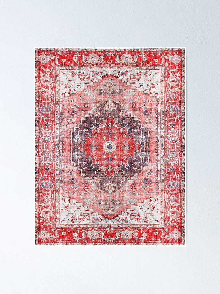 Red Oriental Traditional Handmade Boho Moroccan Fabric Style Outdoor Rug by  Arteresting Official