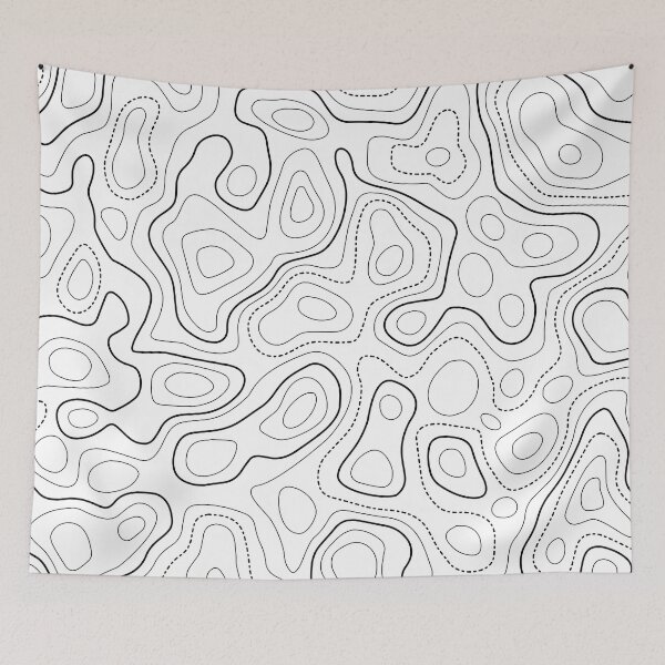 Item preview, Topography Pattern. White and black color designed and sold by Aetherier.