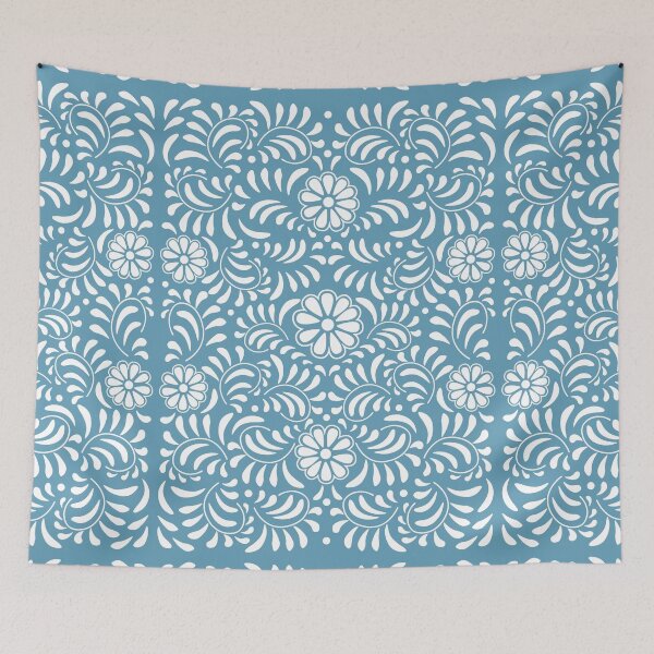 Item preview, Blue colonial flowers, talavera flowers designed and sold by Terevela.