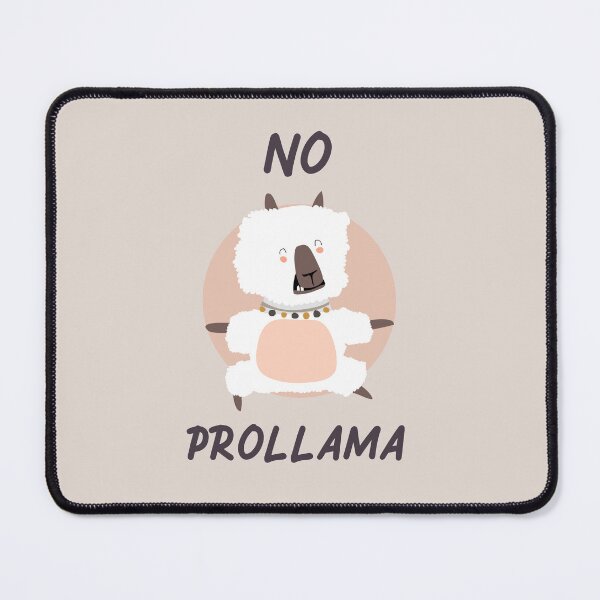Item preview, No Prollama, humor slogan, cute aesthetic minimalist modern art designed and sold by MarJul.