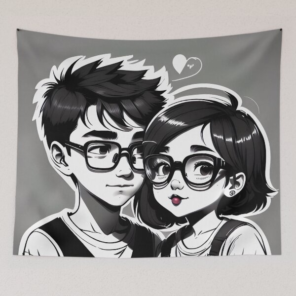 Item preview, Cute boy and girl couple designed and sold by WhatTheTrendsDo.