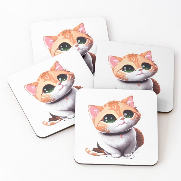 Item preview, Cute Orange Cat with Big Eyes designed and sold by SunobStickers.