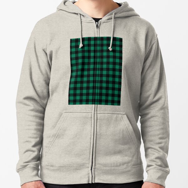 green plaid hoodie