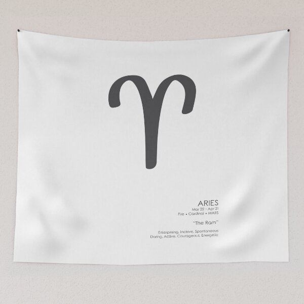 Item preview, Aries Print - Zodiac Signs Print - Zodiac Posters - Aries Poster - Black and White - Aries Traits designed and sold by Studio Grafiikka.