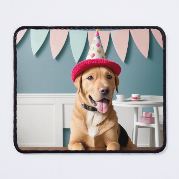 Item preview, Funny cute Labrador retriever wearing a party hat designed and sold by Tio-Tecun.