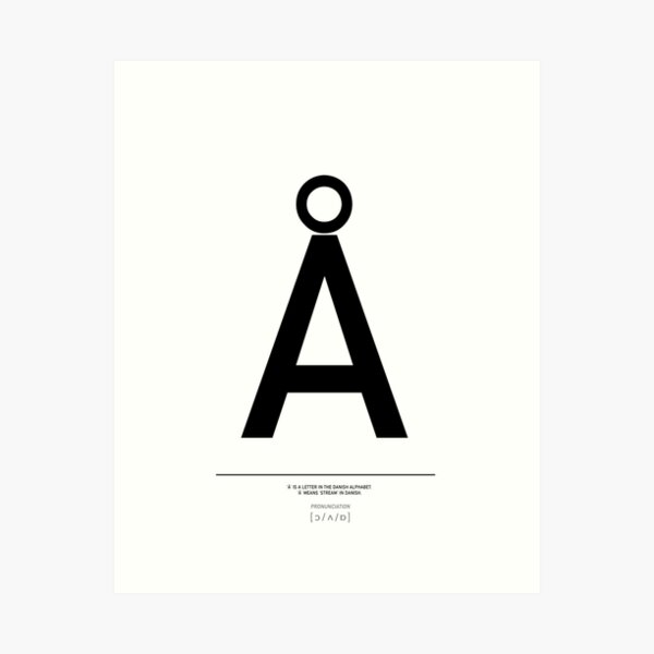 Item preview, Danish Å letter, Scandi style, Danish alphabet Print designed and sold by Digital  Cloud.