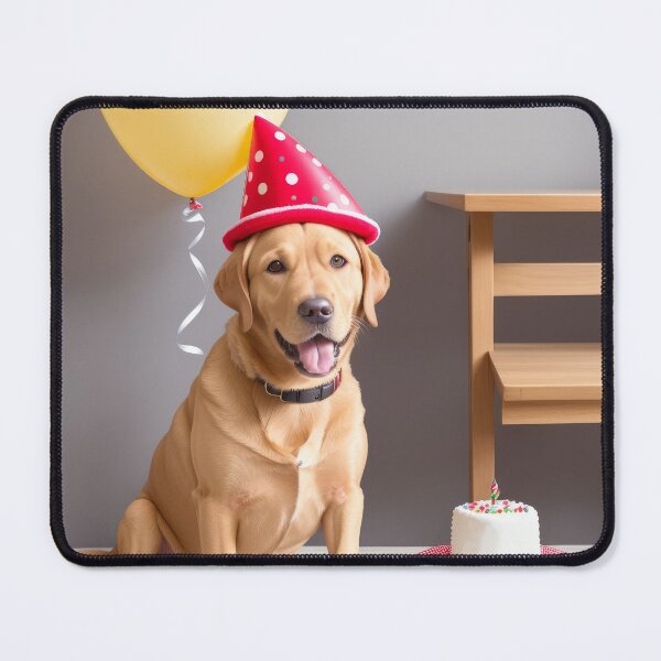 Item preview, Funny cute Labrador retriever wearing a party hat designed and sold by Tio-Tecun.