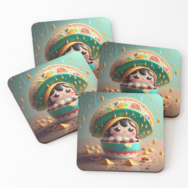 Item preview, It’s raining Tacos, girl in Bowl designed and sold by WhatTheTrendsDo.