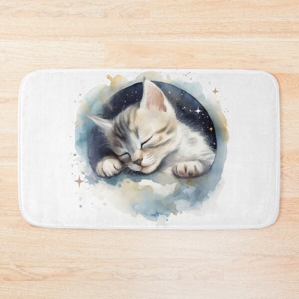 Item preview, Watercolor Sleepy Cat Kitten #002 designed and sold by ArtworkbyJM.