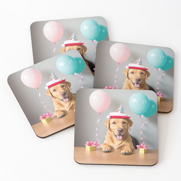 Item preview, Funny cute Labrador retriever wearing a party hat designed and sold by Tio-Tecun.
