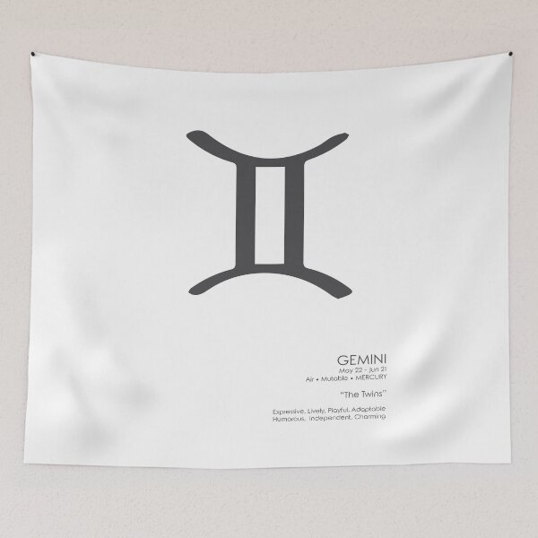 Item preview, Gemini Print - Zodiac Signs Print - Zodiac Posters - Gemini Poster - Black and White - Gemini Traits designed and sold by Studio Grafiikka.
