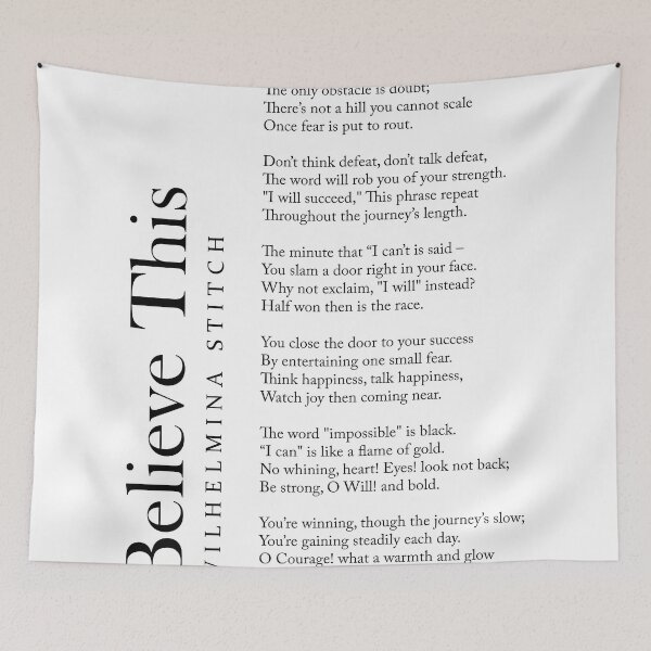 Item preview, Believe This - Wilhelmina Stitch Poem - Literature - Typography Print 2 designed and sold by Studio Grafiikka.