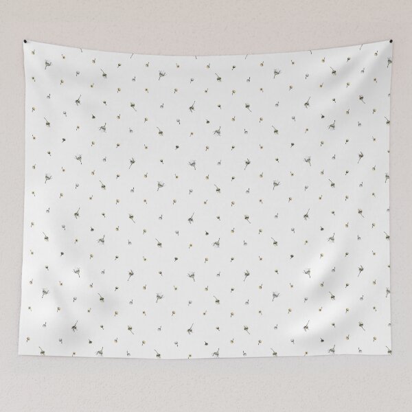 Item preview, Tiny field flowers on white background prints, floral botanical watercolor seamless pattern  designed and sold by Elena Malgina.