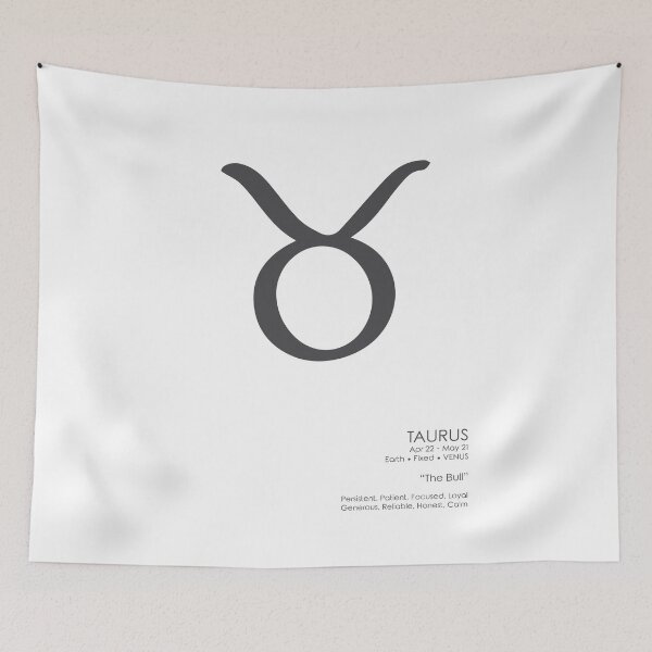 Item preview, Taurus Print - Zodiac Signs Print - Zodiac Posters - Taurus Poster - Black and White - Taurus Traits designed and sold by Studio Grafiikka.