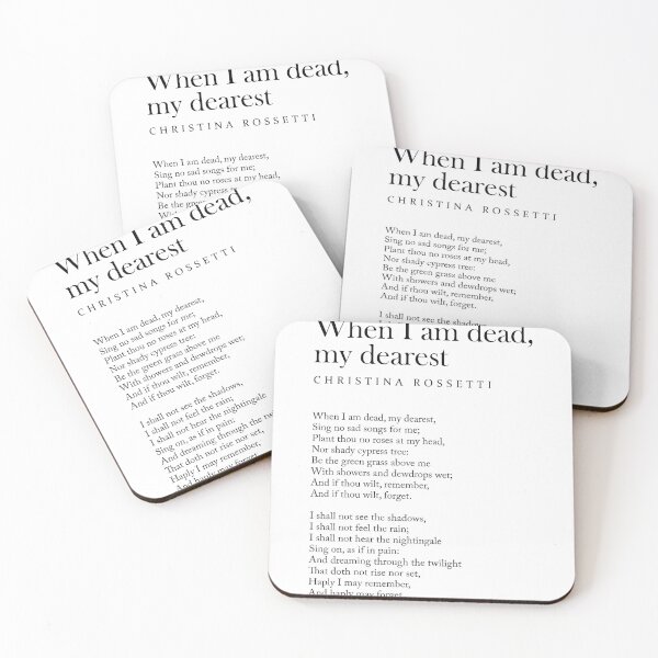 Item preview, When I am dead, my dearest, - Christina Rossetti Poem - Literature - Typography Print designed and sold by Studio Grafiikka.