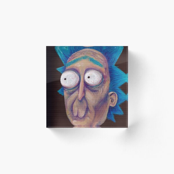 Rick and Morty-- trippy Rick Acrylic Block