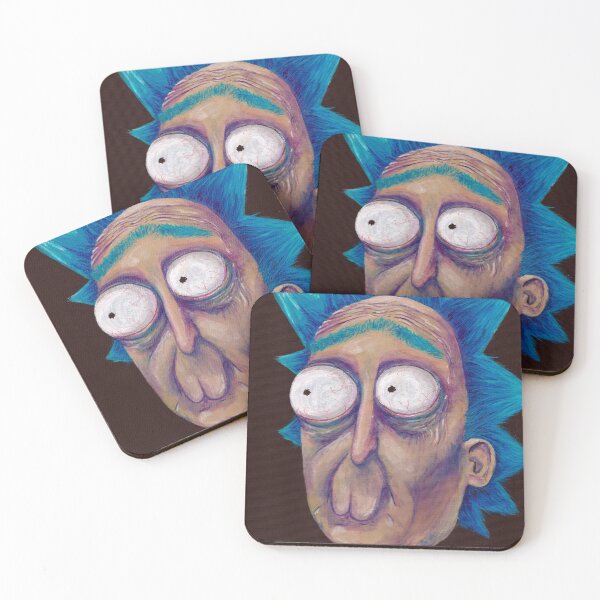Rick and Morty-- trippy Rick Coasters (Set of 4)