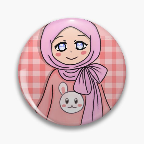 Item preview, Checkered Background Hijab Girl  designed and sold by HijabieUkhty.