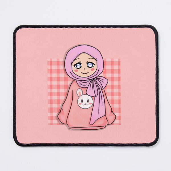 Item preview, Checkered Background Hijab Girl  designed and sold by HijabieUkhty.