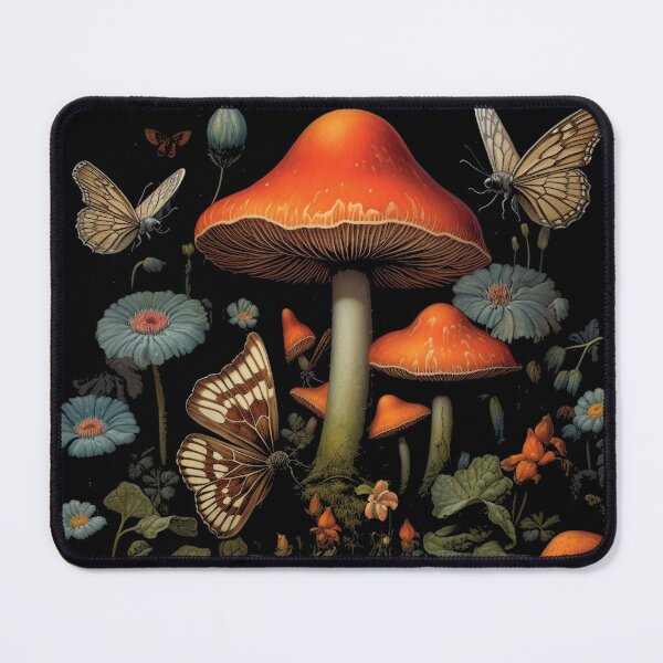 Item preview, Vintage Goblincore Mushrooms and Butterflies designed and sold by trajeado14.