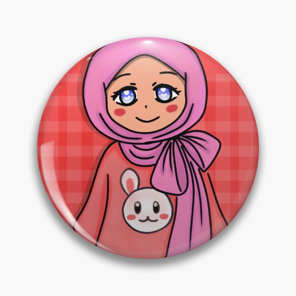 Item preview, Checkered Background Hijab Girl02 designed and sold by HijabieUkhty.