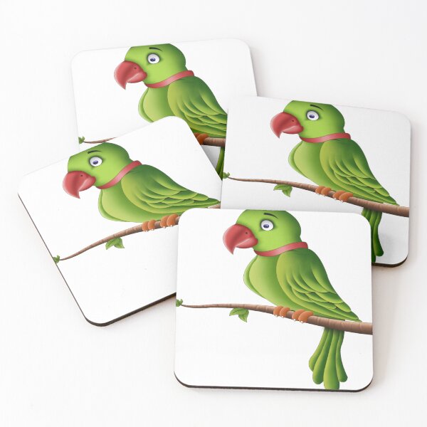 Item preview, Indian green parrots perched branches chirping designed and sold by BraxJohns97.