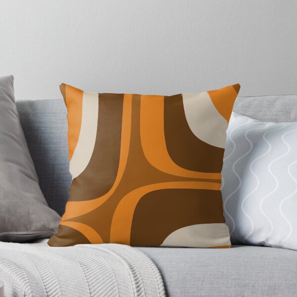 Item preview, Retro Groove Mid Century Modern Abstract Pattern in 1970s Brown and Orange  designed and sold by kierkegaard.