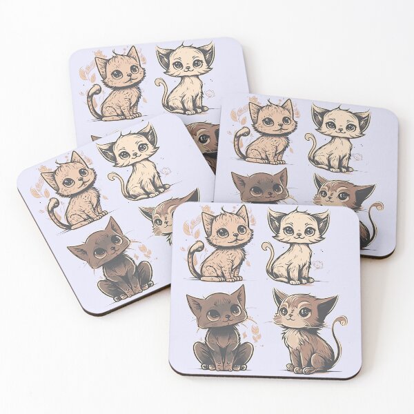 Item preview, Pencil Sketch Purrfection: Four Cute Kittens in Beige Tones designed and sold by Sleeygoy.