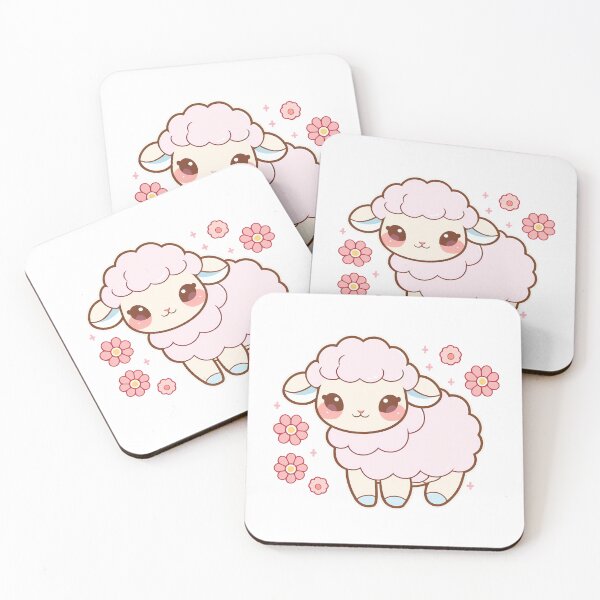 Item preview, Cute Kawaii Lamp with Pink Flowers designed and sold by CozyKawaiiArt.