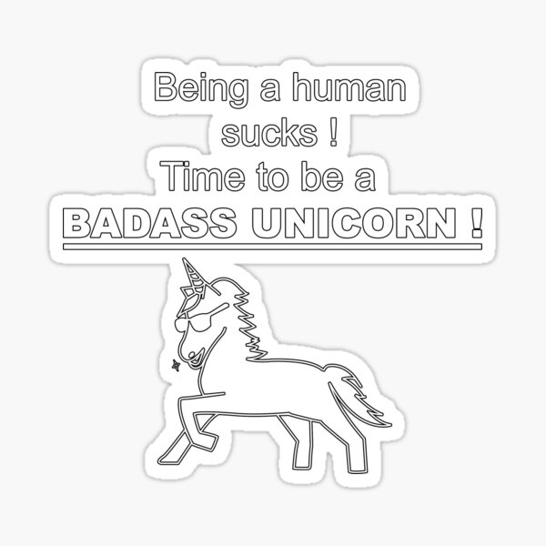 Badass Unicorn Sticker