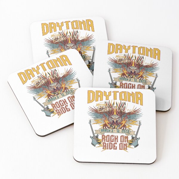 Item preview, 2023 DAYTONA BEACH BIKE WEEK "ROCK ON RIDE ON" ART ON FRONT designed and sold by salvadorrojass.