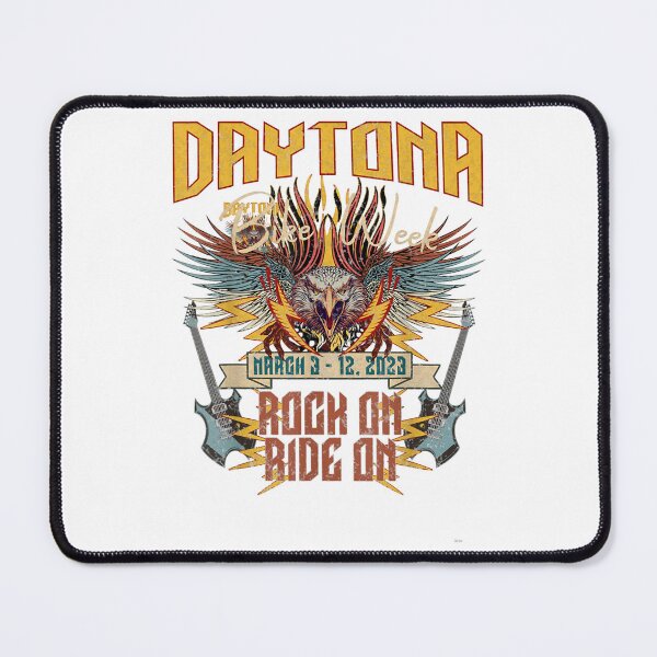 Item preview, 2023 DAYTONA BEACH BIKE WEEK "ROCK ON RIDE ON" ART ON FRONT designed and sold by salvadorrojass.