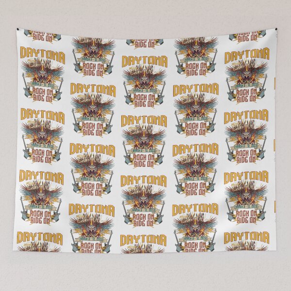 Item preview, 2023 DAYTONA BEACH BIKE WEEK "ROCK ON RIDE ON" ART ON FRONT designed and sold by salvadorrojass.