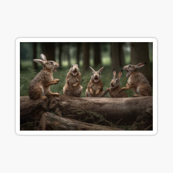 Chorus of hares Sticker