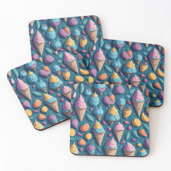 Item preview, Colorful Summer Ice Cream Cones Fruits Pattern  designed and sold by Zazizu.