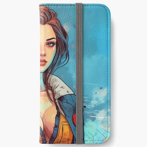 Beautiful Retro Girls: Japanese Action Comic Style 70s Girl #12 iPhone Wallet