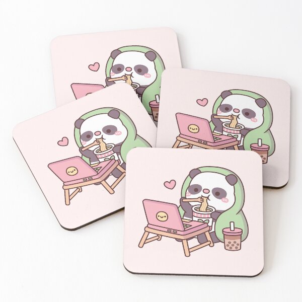 Item preview, Cute Panda Chilling With Noodles And Bubble Tea designed and sold by rustydoodle.