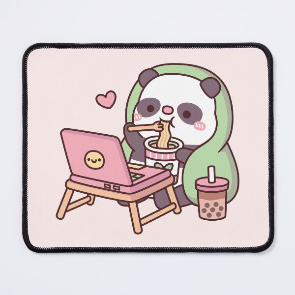 Item preview, Cute Panda Chilling With Noodles And Bubble Tea designed and sold by rustydoodle.