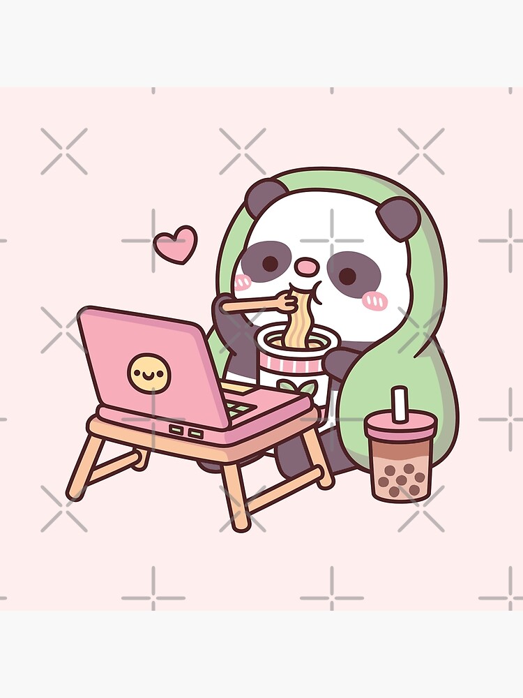 Download Cute Kawaii Panda Chilling Out Wallpaper