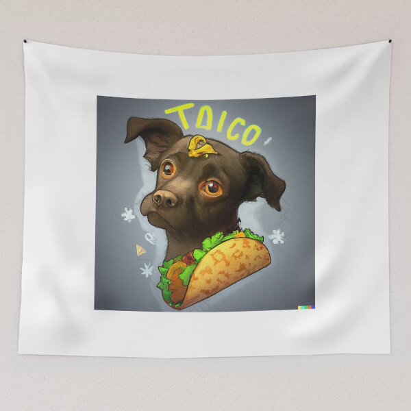 Item preview, A funny dog ​​got stuck in a Taco designed and sold by lunsforddanil.