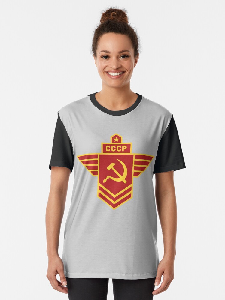 Hammer And Sickle Star CCCP Long Sleeved Mens Loose Fit Cotton T-Shirt