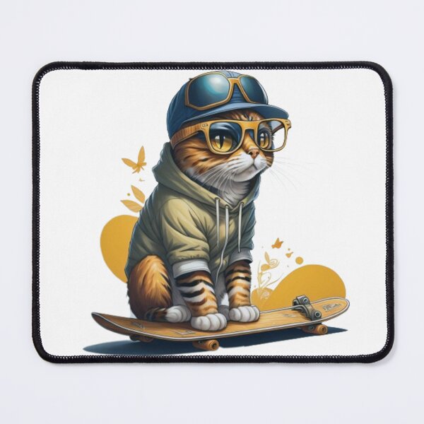 Item preview, Cool Cat on a Skateboard designed and sold by Nostalgic-co.