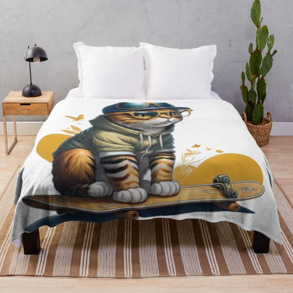 Item preview, Cool Cat on a Skateboard designed and sold by Nostalgic-co.