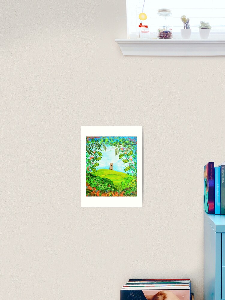 Thumbnail 1 of 3, Art Print, Glastonbury Tor Amongst Oak Leaves designed and sold by MarkBetsonArt.